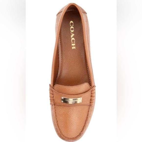 Coach Shoes - COACH Fredrica Pebble Grain Leather Loafers - Cognac - Size 7.5 M - New in box